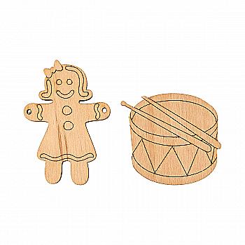 Заготівка дерев’яна Ялинкова іграшка Пряник (маленький), в асортименті 212