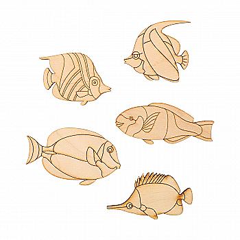 Заготівка дерев’яна Рибка/Морський коник, в асортименті, 123(1-13)