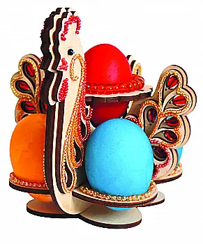 Набор-Конструктор "Большая пасхальная курица" в красных тонах (14*15,8*14,5 см) фанера, 063-F