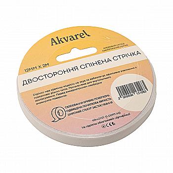 Скотч 12 мм*2 м, 1 мм, двосторонній, спінений, Akvarel (288)