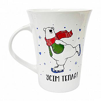 Чашка "Усім тепла" тюльпан 360 мл + коробка, Kvarta