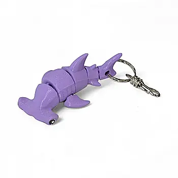 Кинематический 3D брелок Рыба молот фиолетовая