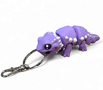 Кинематический 3D брелок Ящерица желтая с серым