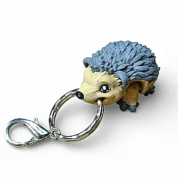 Кинематический 3D Брелок Ёж серый