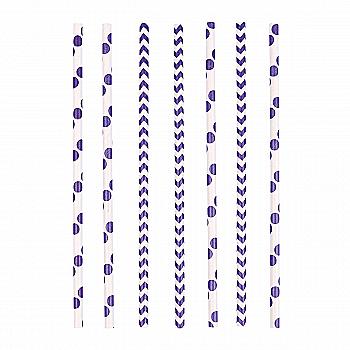 Трубочки горох/шеврон Фиолетова 19,5 см 24 од/А, 3502-3482