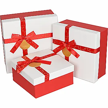 Подарункова коробка квадратна, червоно-біла "Best wishes", 17,5*17,5*8 см, 4603229732