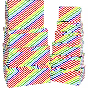 Подарункова коробка прямокутна, "Різнокольорова смужка", 31*23*13,5 см, 1110287507