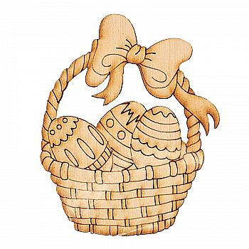 Заготівка дерев. Великдень Кошик з писанками, 10см, В-0295