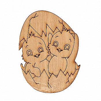 Заготівка дерев. Великдень Курчата в яйці 7см, В-0292