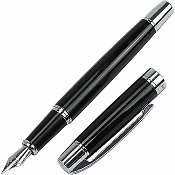 Ручка перова Cabinet "Toledo", чорна з срібляст. O16016-45