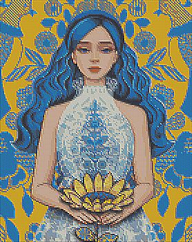 Набір з алмазною мозаїкою "Золота квітка" 40*50 см, AMO7472 ТМ "Ідейка"