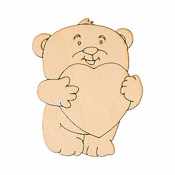 Заготівка дерев’яна "Ведмедик з серцем", VD018