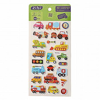 Наклейки 3D Грузовые автомобили 18 см, KIDS Line, ZB.63375