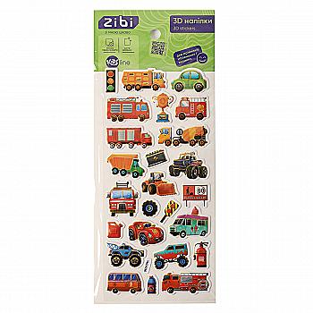Наклейки 3D Большие автомобили 23 см, KIDS Line, ZB.63393