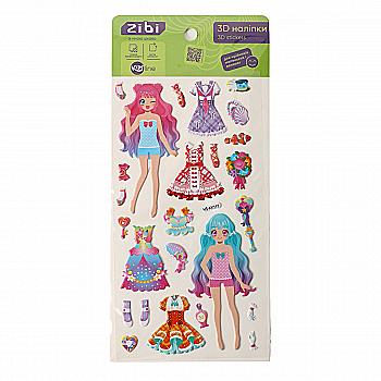 Наклейки 3D Девушки принцессы, цветочная вечеринка 18 см, KIDS Line, ZB.63366