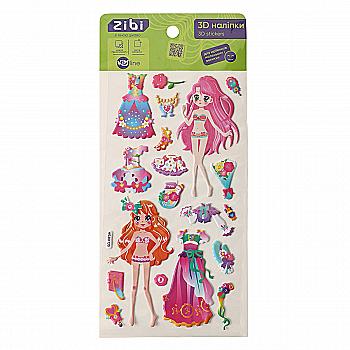 549709 Наклейки 3D Девушки принцессы цветочный праздник 18 см, KIDS Line, ZB.63369