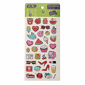 Наклейки 3D Летний микс для девочек 18 см, KIDS Line, ZB.63308
