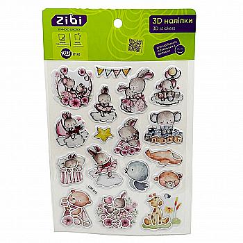 Наклейки 3D Милые зверьки 19 см, KIDS Line, ZB.63400