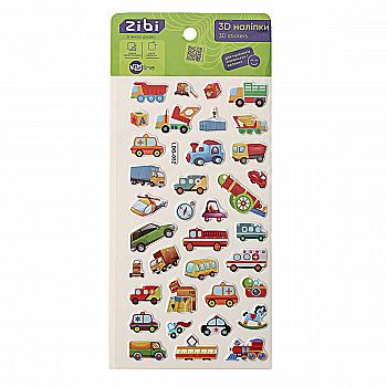 Наклейки 3D Транспорт микс 18 см, KIDS Line, ZB.63317