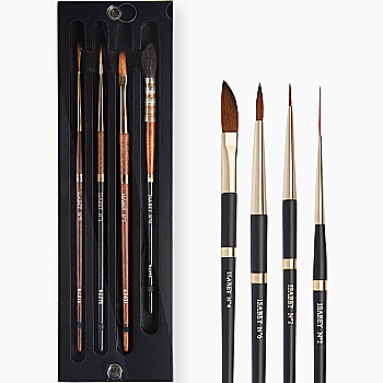 Набір пензлів "Isabey" Isagold, 4 шт., для акварелі, синтетика, футляр із дерева, P2008I.03
