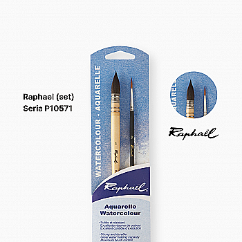 Набір пензлів із натурального ворсу "Raphael", 2 шт, спеціально для акварелі, P10571.00