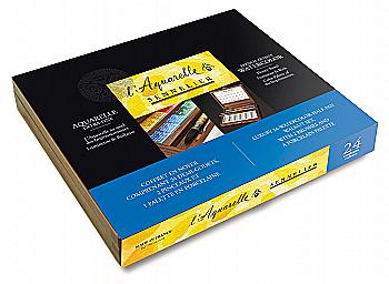 Подарочный набор акварельных красок Sennelier L’Aquarelle, 24 цвета, кювета, дерево+аксессуары, N131614.00