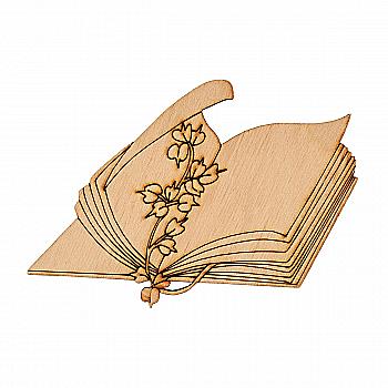 Заготівка дерев’яна "Книга з квіткою", R035