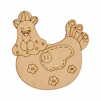 Заготівка дерев’яна "Курочка-1, підвіс" 83*87 мм, ZS20-008-1