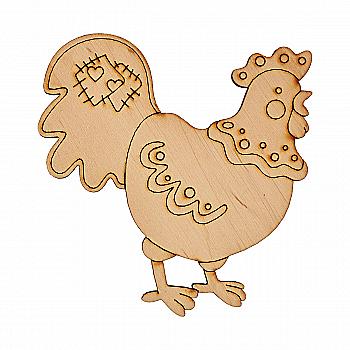 Заготівка дерев’яна "Петушок з казки", 90*90 мм, LK10-001