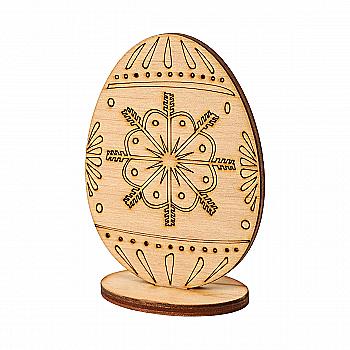 Заготовка деревянная Яйцо пасхальное на подставке "Писанка-2", ПР-П35