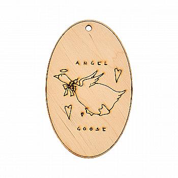 Заготовка магнита деревянная Тильда. Подвес "Ангел - гусь" 50*80 мм, T038