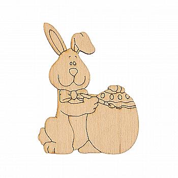 Заготовка из фанеры Раскраска "Зайка с пасхальным яйцом" 7*5,4 см, 100110 ArtBober