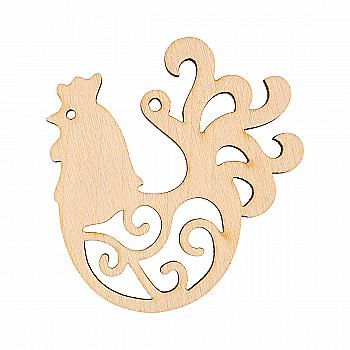 Заготовка из фанеры Раскраска "Петушок резной" 6,5*6,5 см, 100101 ArtBober