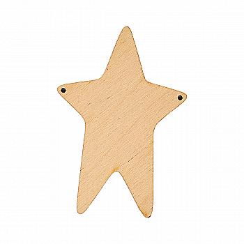 Заготовка деревянная "Звезда Ретро маленькая (подвес)" 45*65 мм, NY030-2