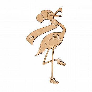 Заготівка з фанери Розмальовка "Фламінго в зимовому одязі" 15*7,9 см, 100020 ArtBober