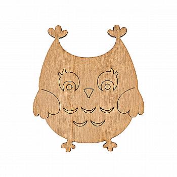 Заготовка из фанеры Раскраска "Сова 1" 6,5*5,7 см, 100401 ArtBober