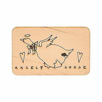 Заготовка магнита деревянная "Тильда. Шильда "Ангел - гусь" 70*45 мм, T036