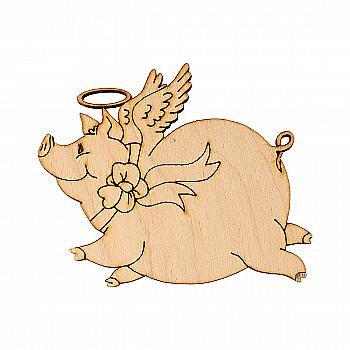 Заготовка магнита деревянная "Тильда. Свинка 70*50 мм, T040