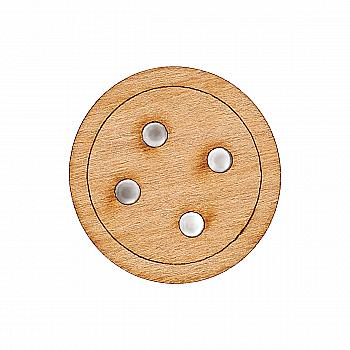 Заготівка дерев’яна Гудзик Круглий 4 дірки, 702595
