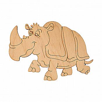 Заготівка-магніт дерев’яна "У зоопарку ... носороги" 95*65 мм, ZS203