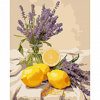 Картина по номерам 40*50 см "Лаванда с лимонами", VG024 ТМ "Strateg"