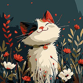 Картина по номерам 20*20 см "Лисенок среди цветов", HH8025 ТМ "Strateg"