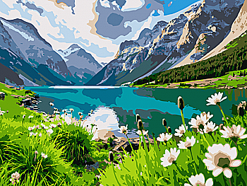 Картина по номерам 30*40 см "Альпийская долина", SS-1292 ТМ "Strateg"