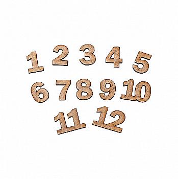 Заготовка деревянная Набор цифр для часов (12 шт), Ч2