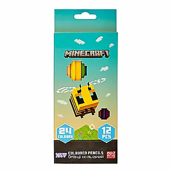 Карандаши цветные Yes 12/24 цветов "Minecraft. Spring", 290775