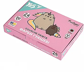 Краски гуашевые Yes "Pusheen" 24 цв., 20 мл, 230404