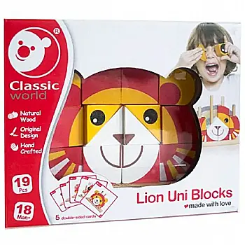 Игрушка деревянная Classic World "Вертикальный пазл Львенка", 5106