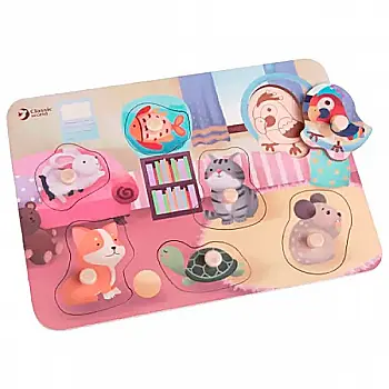 Игрушка деревянная Classic World "Вкладыш домашние животные", 54310