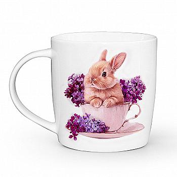Чашка "Зайка в чашке" бочка, 360 мл + подарочная коробка Kvarta, 1858