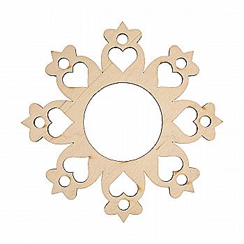 Заготівка дерев’яна Сніжинка Сердечки, 702831